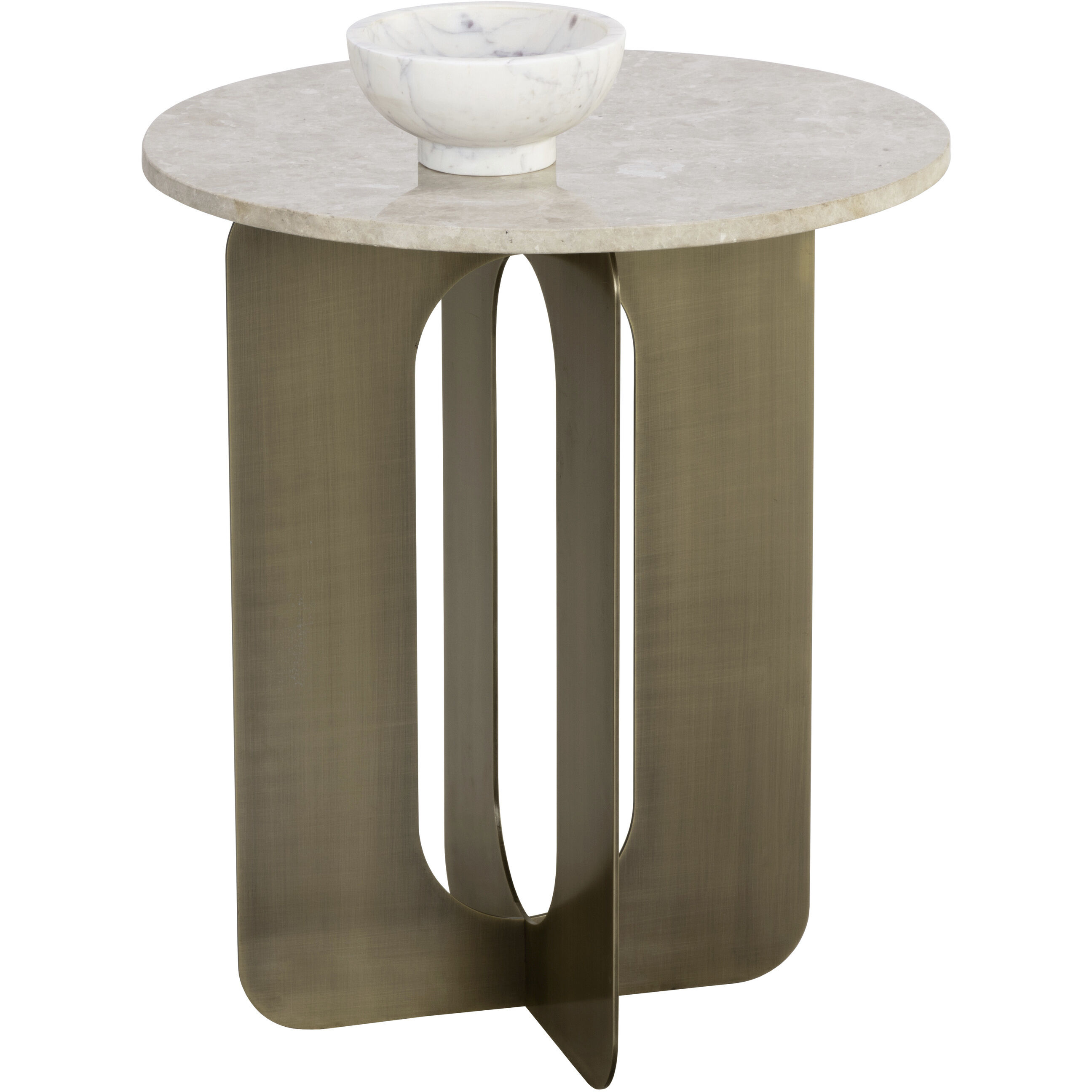 Orlo 24.25 X 21 inch Warm Grey / Antique Brass End Table